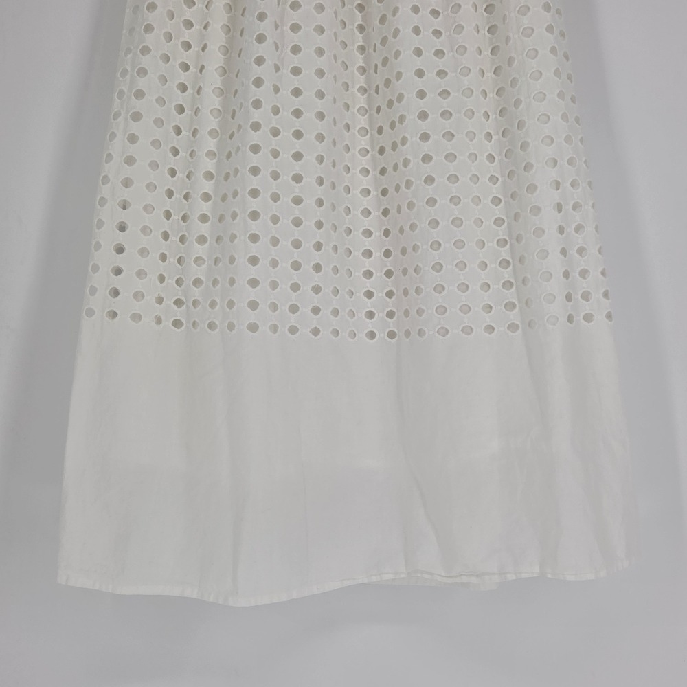 Womens 100% Cotton Eyelet Maxi Skirt Small Minimalist Summer Capsule Fairy White - Picture 3 of 11